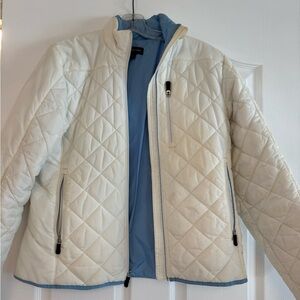 Lands' End Women’s White Quilted Winter Jacket